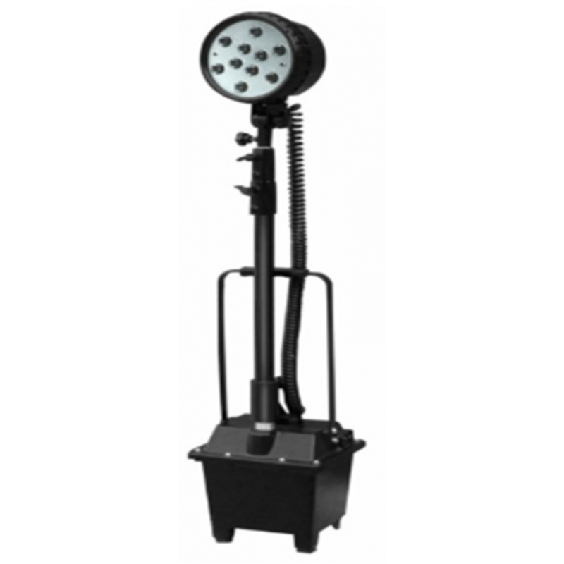 豪鎧來  移動照明-多功能LED升降工作燈 HKL-GZD001 10-3W科瑞LED ，鉛酸電池配3米伸縮彈簧線。強光放電時間15h工作光30h、充電12h聚光配置